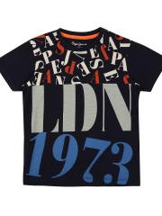 Pepe Jeans Boys Black Printed T-shirt