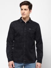 Wrangler Men Black Faded Casual Shirt