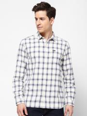 Wrangler Men White Checked Casual Shirt