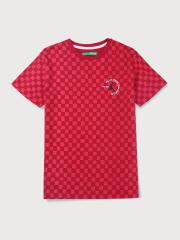 Palm Tree Boys Red Printed T-shirt