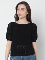 Vero Moda Women Black T-shirt