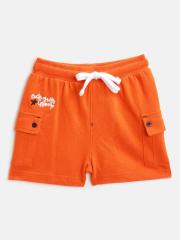 Nauti Nati Boys Orange Pure Cotton Shorts