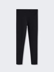 Mango Kids Girls Black Solid Sustainable Leggings