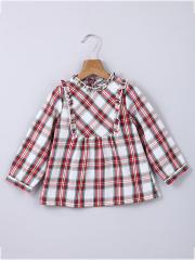 Beebay Girls Grey & Red Checked Top