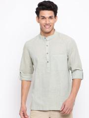 Fabindia Men Green Solid  Kurta