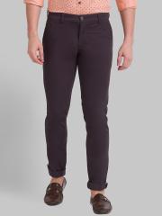 Parx Men Grey Tapered Fit Chinos Trousers