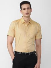 Peter England Men Yellow Formal Shirt