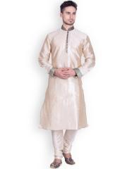 Sanwara Men Beige Solid Kurta Pyjama