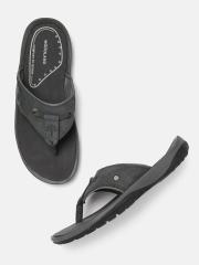 Woodland Men Grey Solid Comfort Sandals