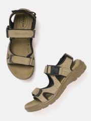 Woodland Men Beige Solid Sports Sandals