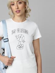 ONLY Women White Printed T-shirt