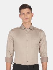 Arrow Men Brown Cotton Formal Shirt