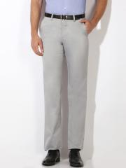 Van Heusen Men Grey Solid Formal Trousers