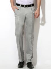 Van Heusen Men Grey Solid Formal Trousers