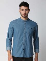 Pepe Jeans Men Blue Solid Casual Shirt