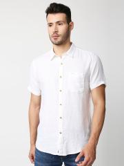 Pepe Jeans Men White Solid Casual Shirt