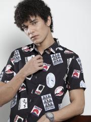 The Indian Garage Co Men Black Printed Casual Shirt