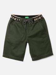 United Colors of Benetton Boys Olive Green Shorts