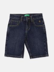 United Colors of Benetton Boys Navy Blue Denim Shorts