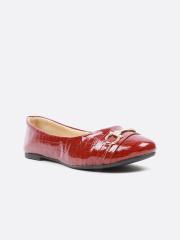 Carlton London Women Burgundy Printed Ballerinas Flats