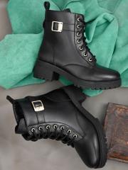 Roadster Women Black Solid Block Heeled Boots