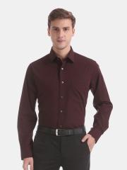 Arrow Men Maroon Solid Formal Shirt