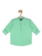 Allen Solly Junior Boys Green Casual Cotton Shirt