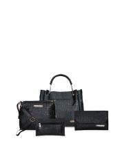 Bagsy Malone Women Set of 4 Black Hand Bags