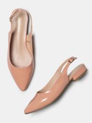 DressBerry Women Peach-Coloured Solid Ballerinas