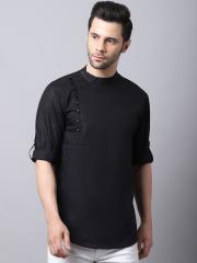 even Men Black Kurta