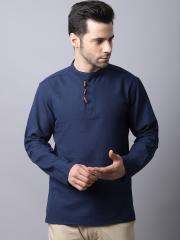 even Men Blue Solid Kurta