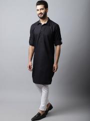 even Men Black Pathani Kurta