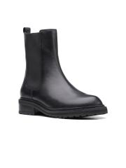 Clarks Women Black Solid Leather Boots