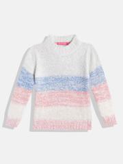 Wingsfield Girls White & Blue Striped Pullover