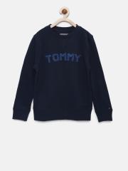 Tommy Hilfiger Boys Navy Blue Solid Sweatshirt