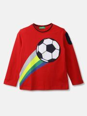 United Colors of Benetton Boys Red Printed T-shirt