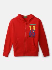 United Colors of Benetton Boys Red Printed Sweatshirt