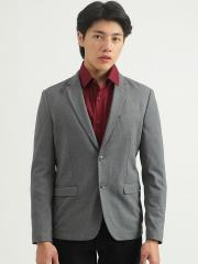 United Colors of Benetton Men Grey Solid Blazer