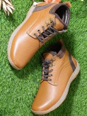 Allen Cooper Men Tan Solid Leather Boots