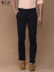 Louis Philippe Sport Men Navy Blue Slim Fit Solid Chinos