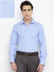 John Players Men Blue Solid Formal Shirt