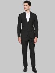 Park Avenue Men Grey Solid Suit