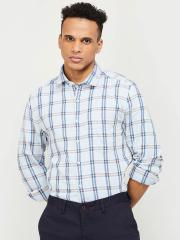 CODE by Lifestyle Men Blue Checked Formal Shirt