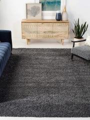 Banchmark Home Furnishings Grey Shaggy Rectangle Carpet