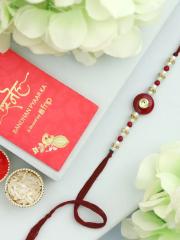 fnp Pearl Beads Rakhi Traditional Kundan