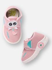 YK Girls Pink Woven Design Sneakers