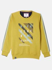 Monte Carlo Boys Mustard Yellow Printed Sweatshirt