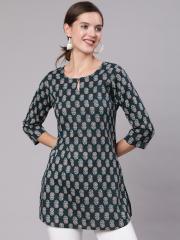 Nayo Women Green & White Printed Tunic