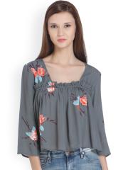 ONLY Women Grey Printed Top