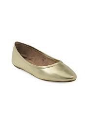 Carlton London Women Gold-Toned Solid Ballerinas